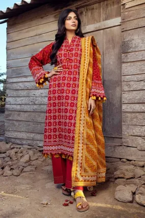 Gul Ahmed Chunri Embroidered Lawn Unstitched 3Pc Suit CL-42061A