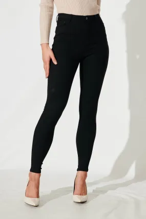 Holmes Stretch Skinny Pants In Black Cotton Blend