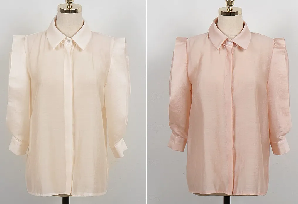 I AM MARI  |Chiffon Short Sleeves Office Style Elegant Style