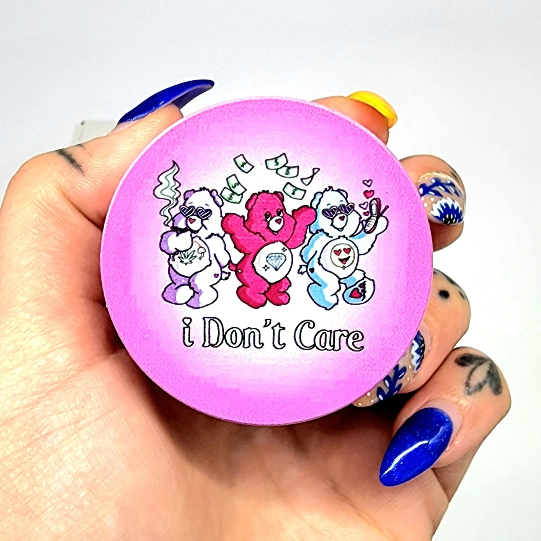 I-Don't-Care Bear Rolling Tray + Grinder Bundle