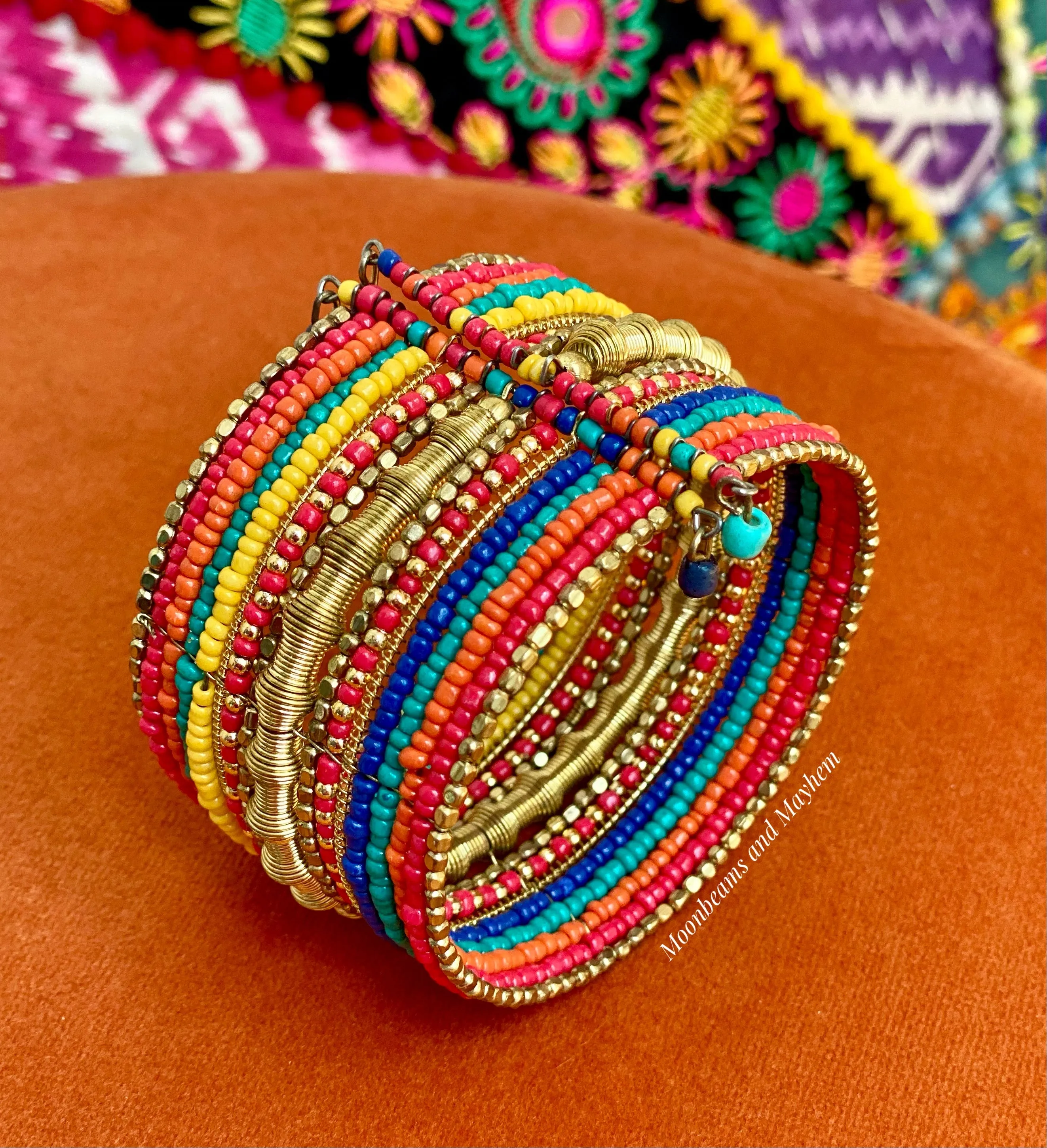 INDIAN SEED BEAD CUFF / BRACELET