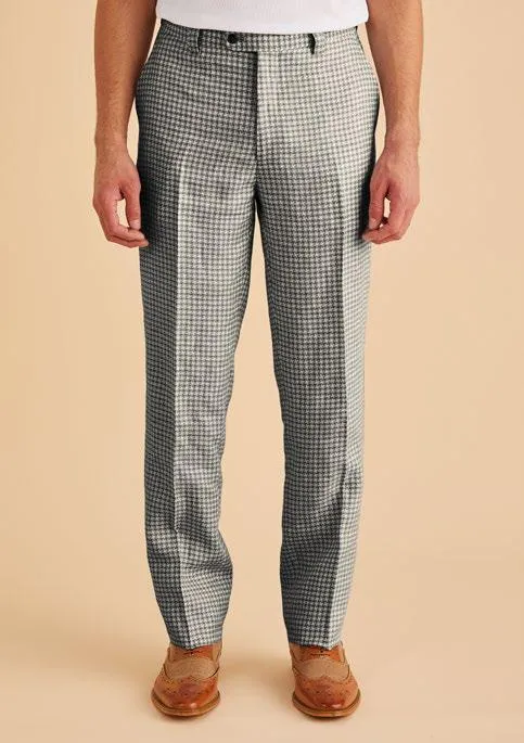 Inserch Linen Houndstooth Pants P269-00041 Black & White