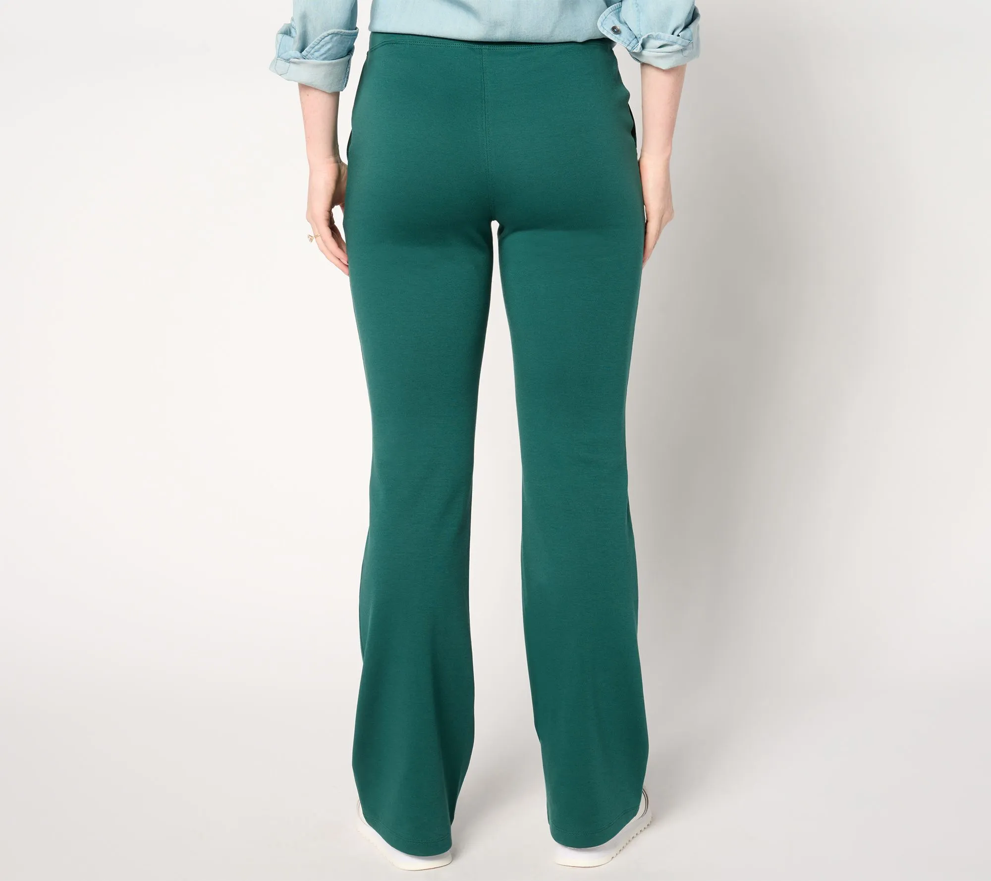 Isaac Mizrahi Live! Regular Essentials Pima Flex Bootcut Pants