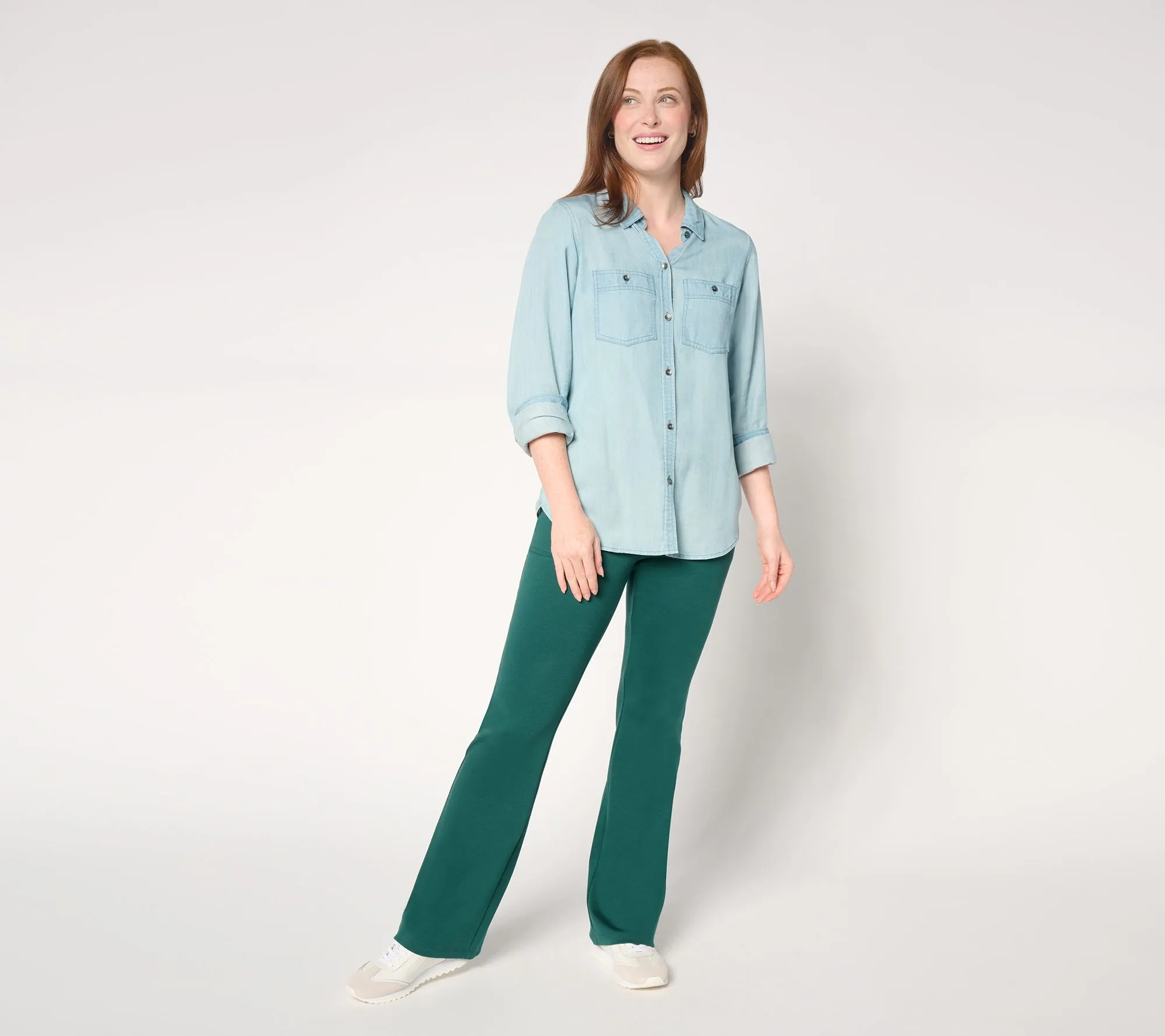 Isaac Mizrahi Live! Regular Essentials Pima Flex Bootcut Pants