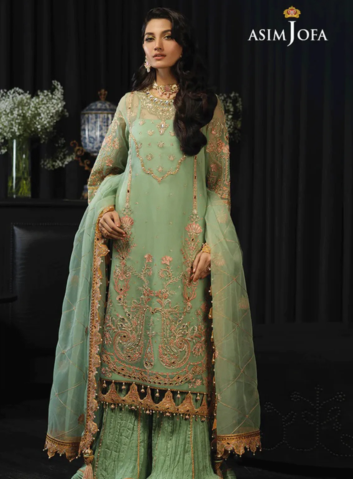 Ishq E Naubahar By Asim Jofa Embroidered Organza Unstitched 3 Piece Suit - AJ21IN AJN-18