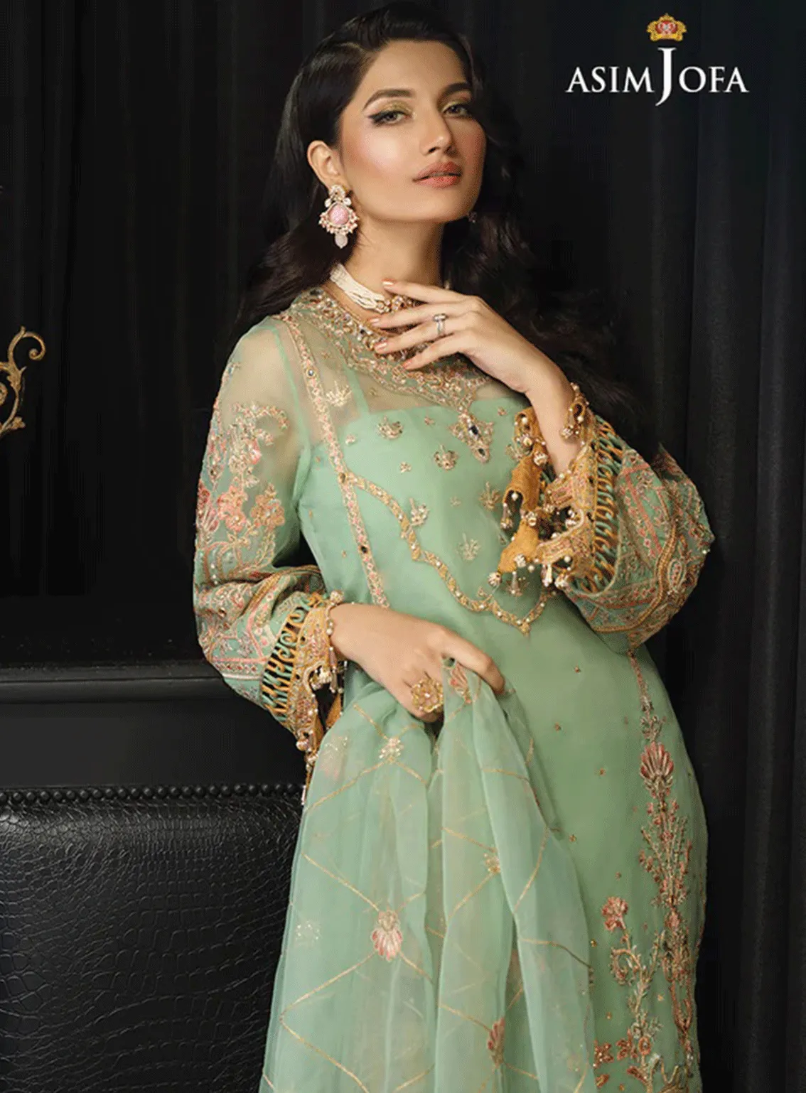 Ishq E Naubahar By Asim Jofa Embroidered Organza Unstitched 3 Piece Suit - AJ21IN AJN-18