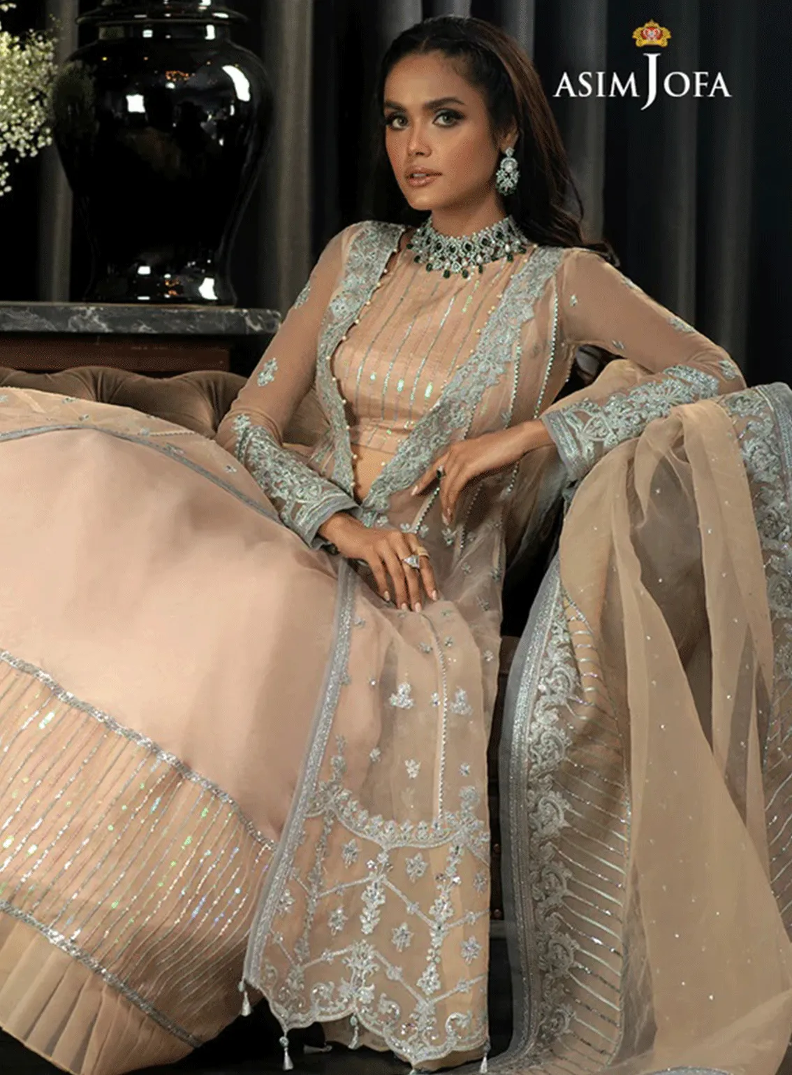 Ishq E Naubahar By Asim Jofa Embroidered Organza Unstitched 3 Piece Suit - AJ21IN AJN-23