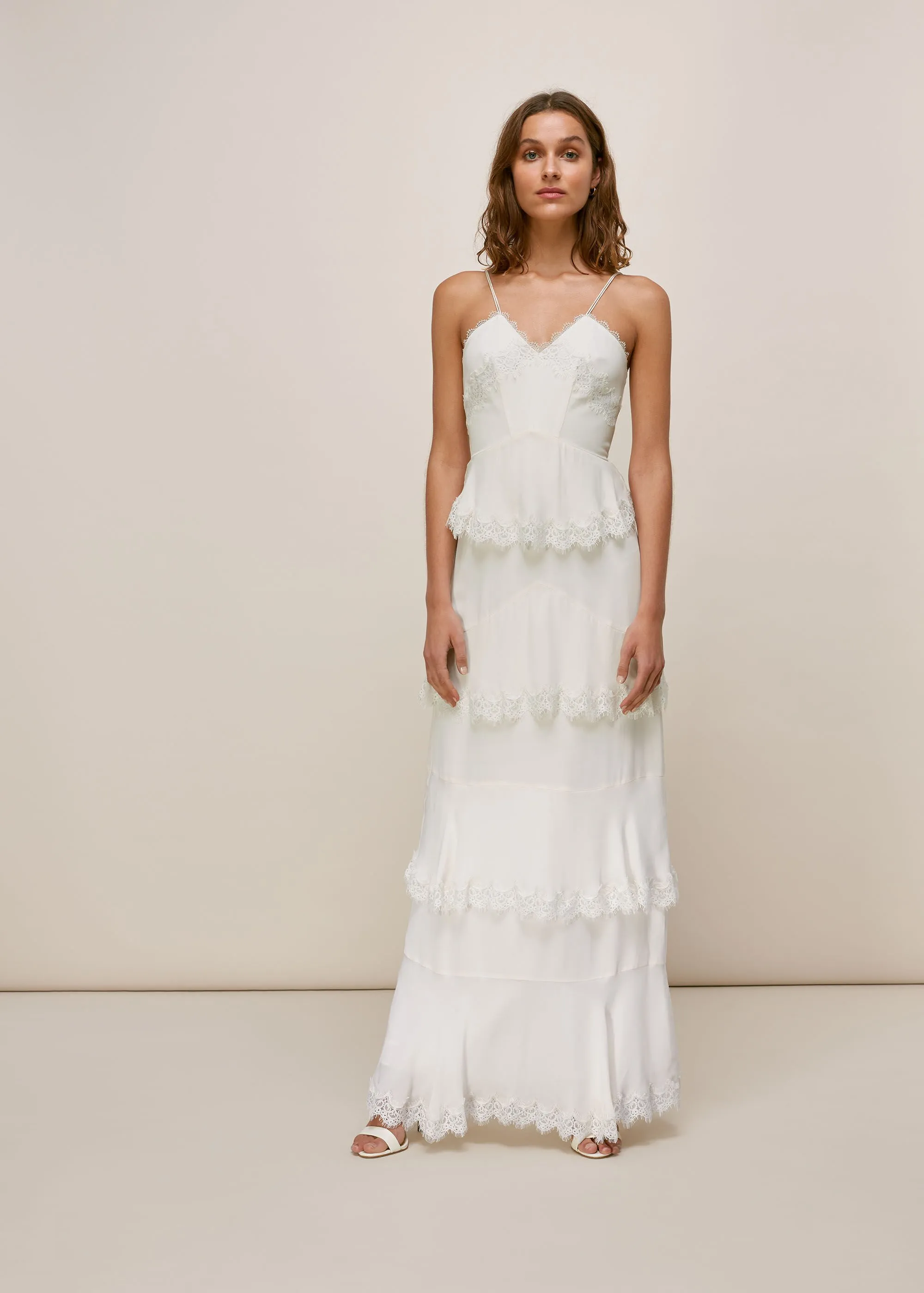 Ivory Isla Tiered Wedding Dress