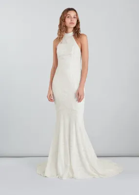 Ivory Maria Halter Wedding Dress