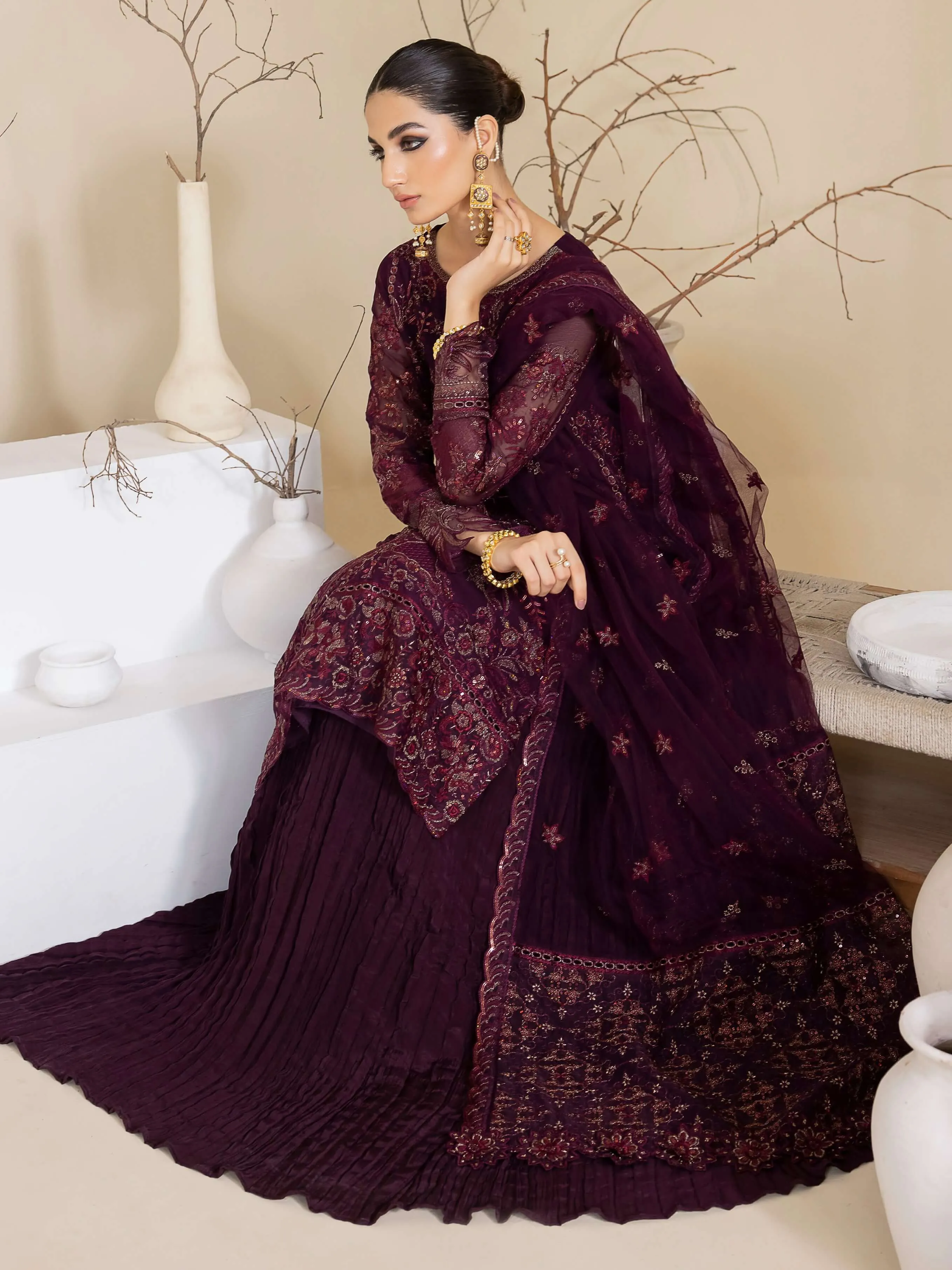 IZNIK Chinon Vol-03 Embroidered Chiffon Unstitched 3Pc Suit CC-28 Keeya