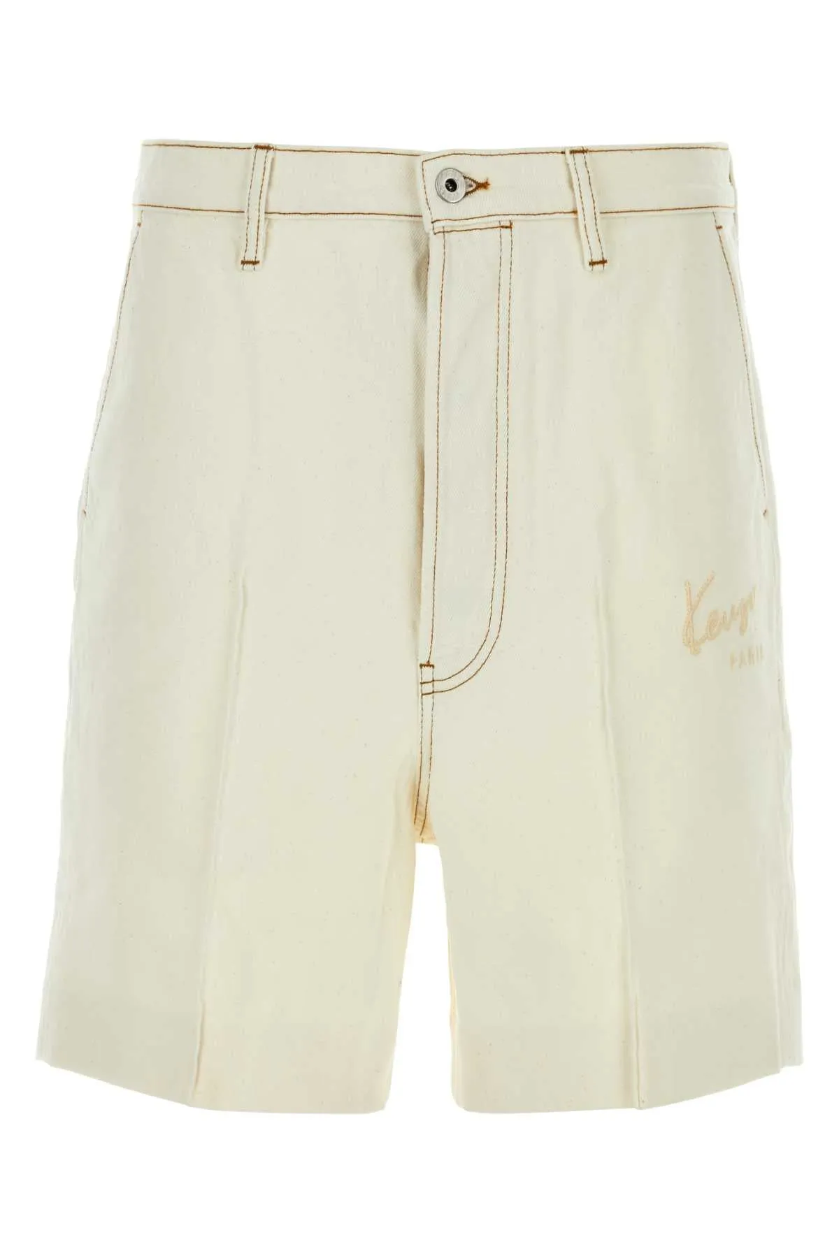 Kenzo Ivory Denim Bermuda Shorts