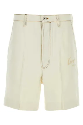 Kenzo Ivory Denim Bermuda Shorts