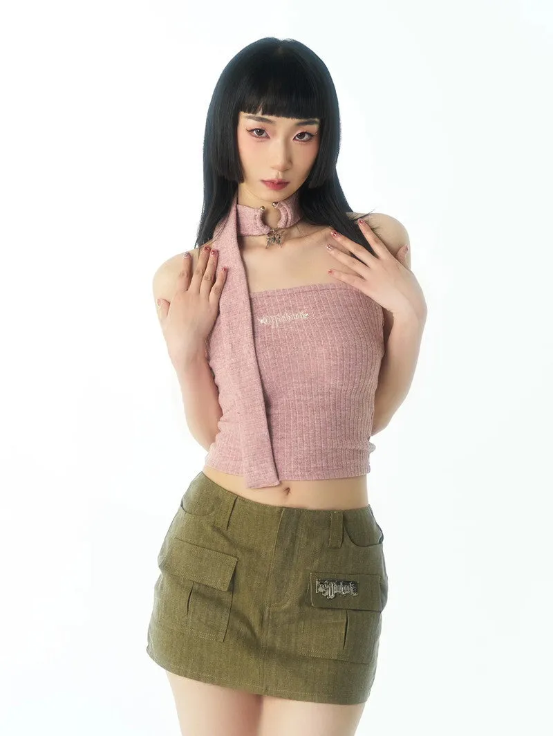 Knit Simple Slim Inner Stretch Slim-Muffler＆Tube-Tops