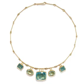 Large Faceted Aquamarine Necklace