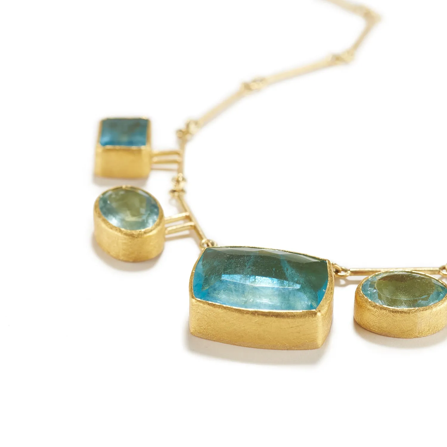 Large Faceted Aquamarine Necklace