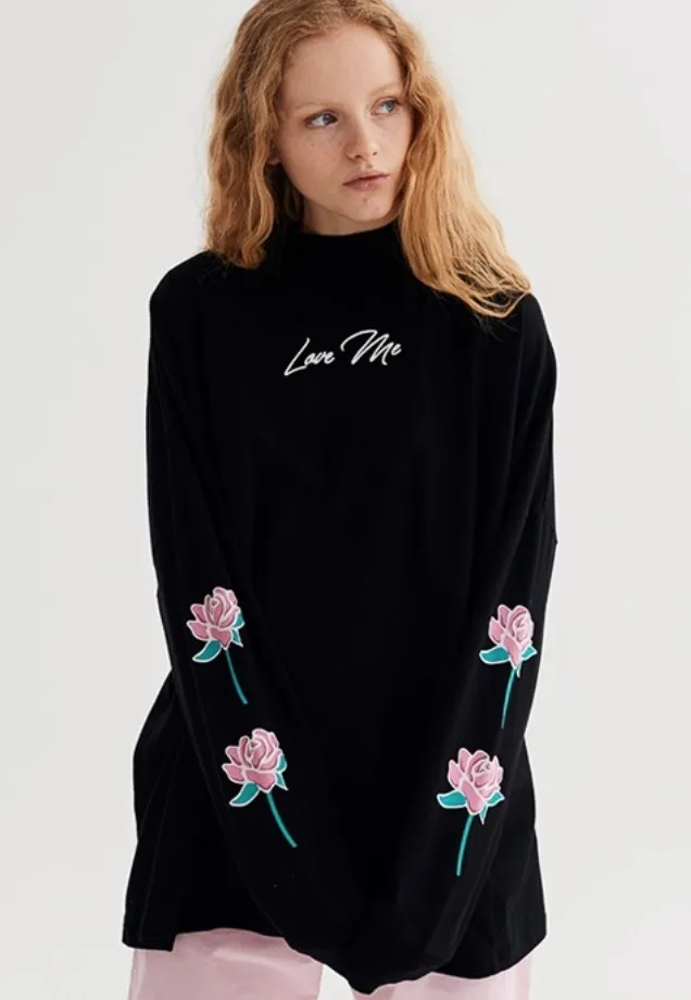 LAZY OAF  |Flower Patterns Street Style Plain Cotton Medium High-Neck