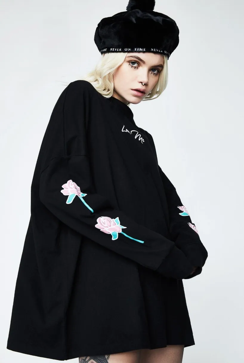 LAZY OAF  |Flower Patterns Street Style Plain Cotton Medium High-Neck