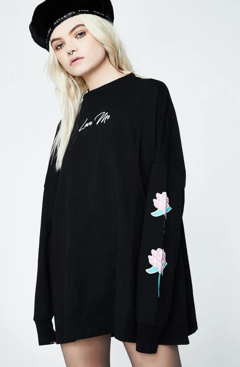 LAZY OAF  |Flower Patterns Street Style Plain Cotton Medium High-Neck