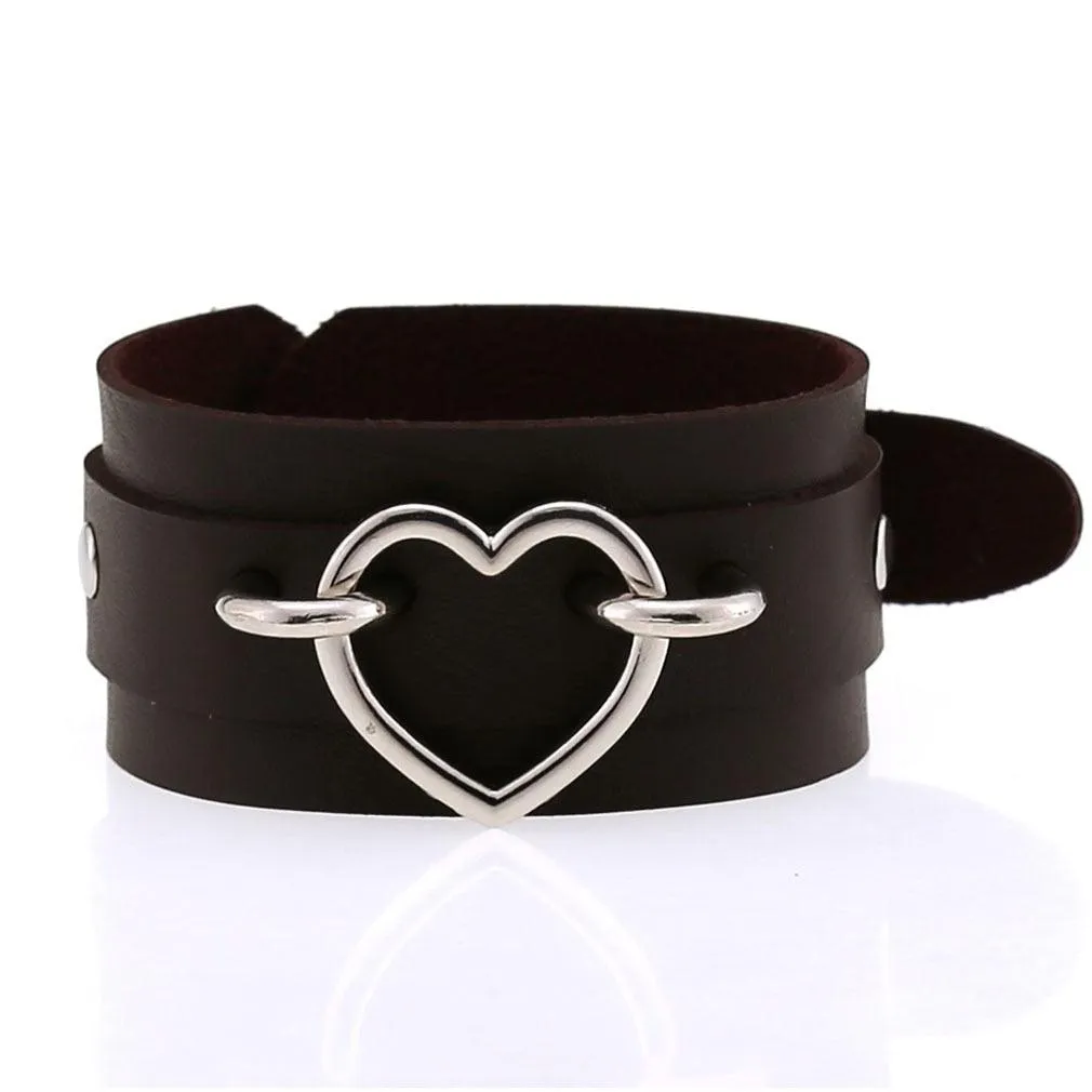 Leather Wristband Cuff goth gothic punk