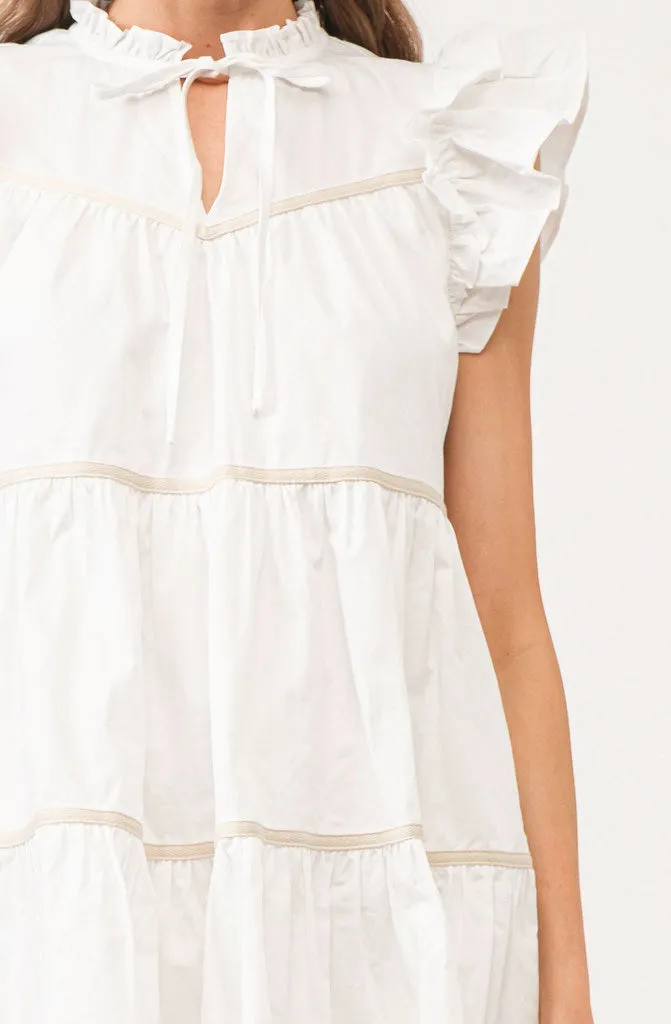 LENA SLEEVELESS TIERED DRESS