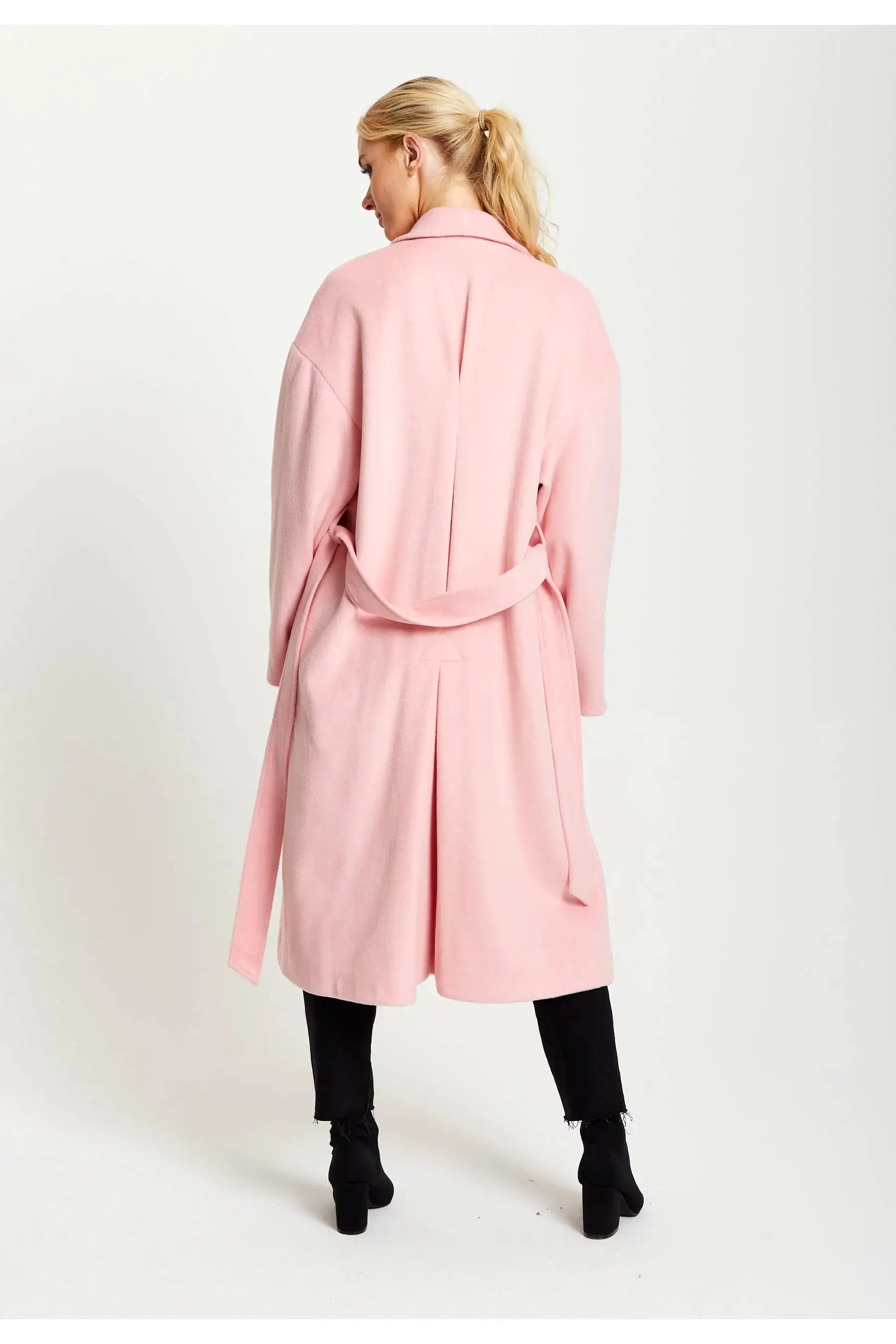 Liquorish Belted Longline Coat