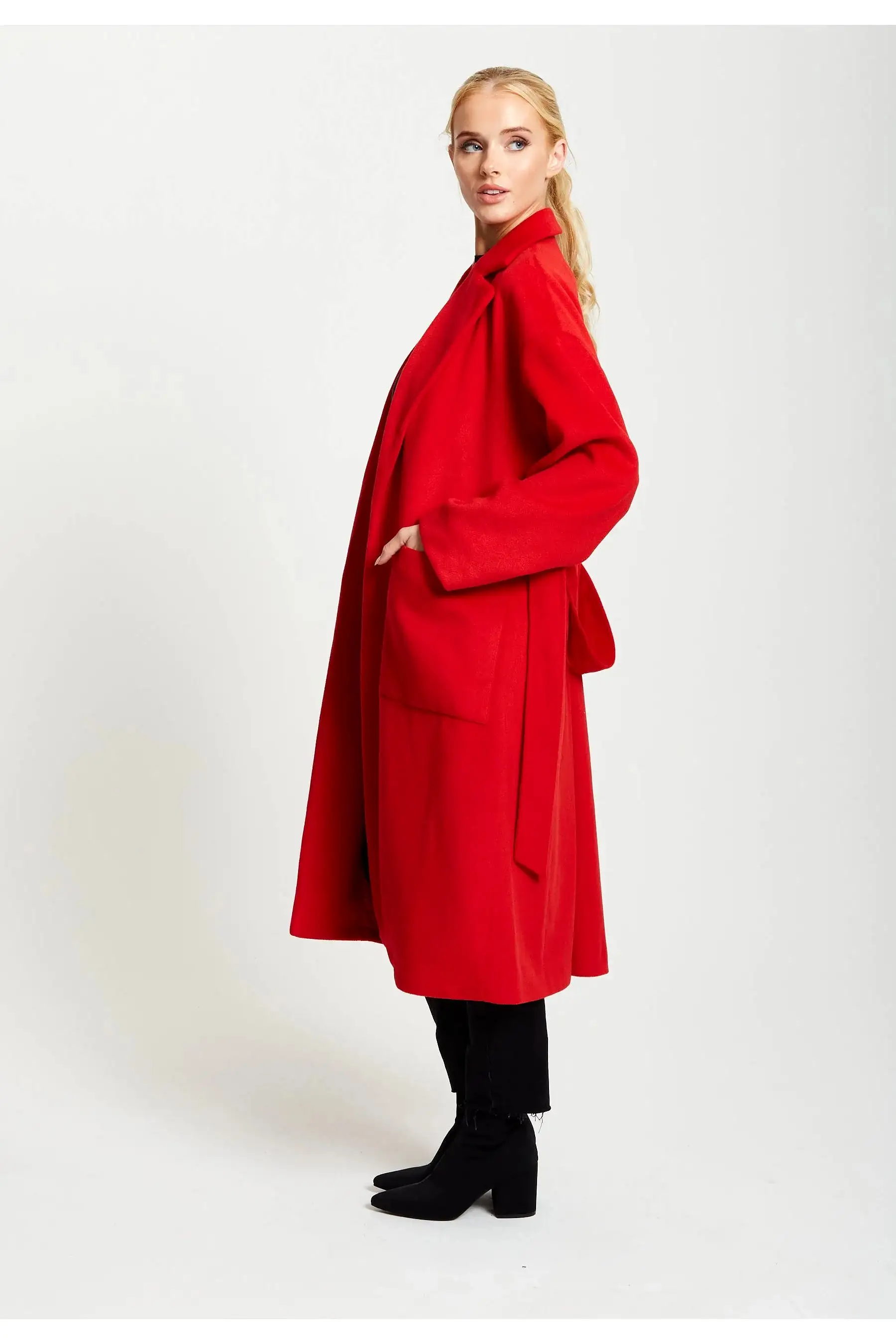 Liquorish Belted Longline Coat