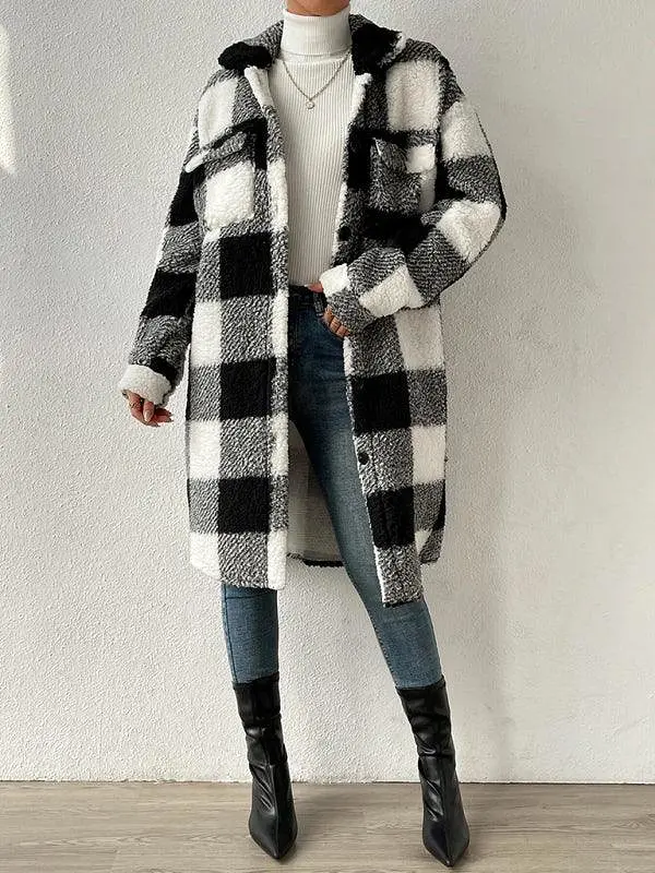 Loose Plaid Women Winter Coat