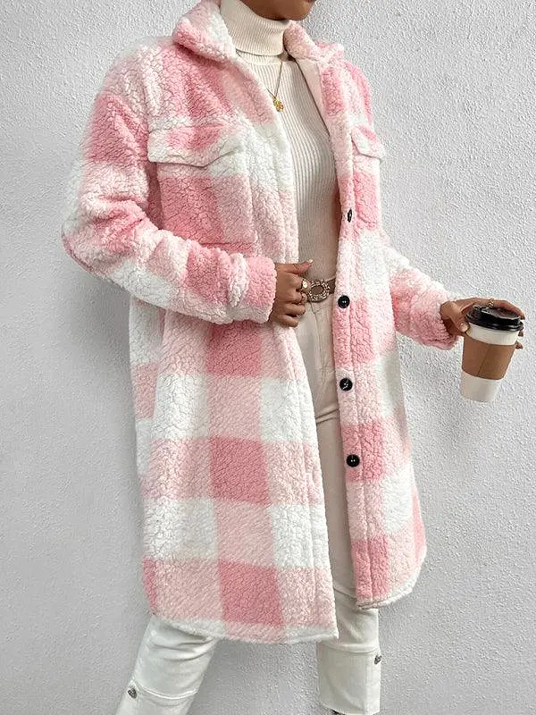 Loose Plaid Women Winter Coat