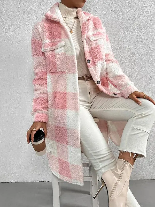 Loose Plaid Women Winter Coat