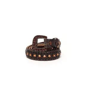 LOW BELT WITH SWAROVSKY BUCKLE STUDS Woman Black Bronze