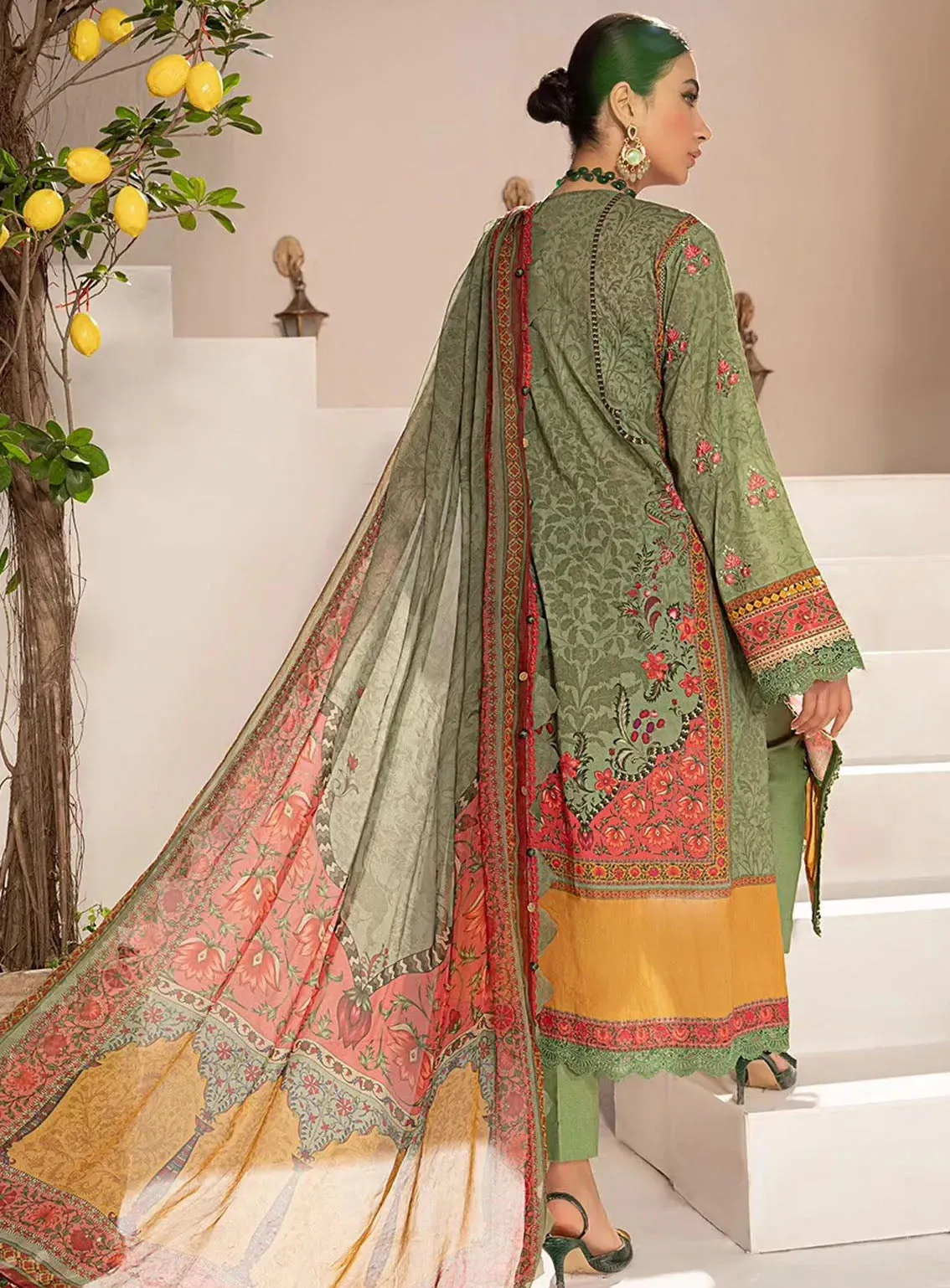 M Prints By Maria B Eid Embroidered Lawn 3 Piece Unstitched Suit MB24E2 6A