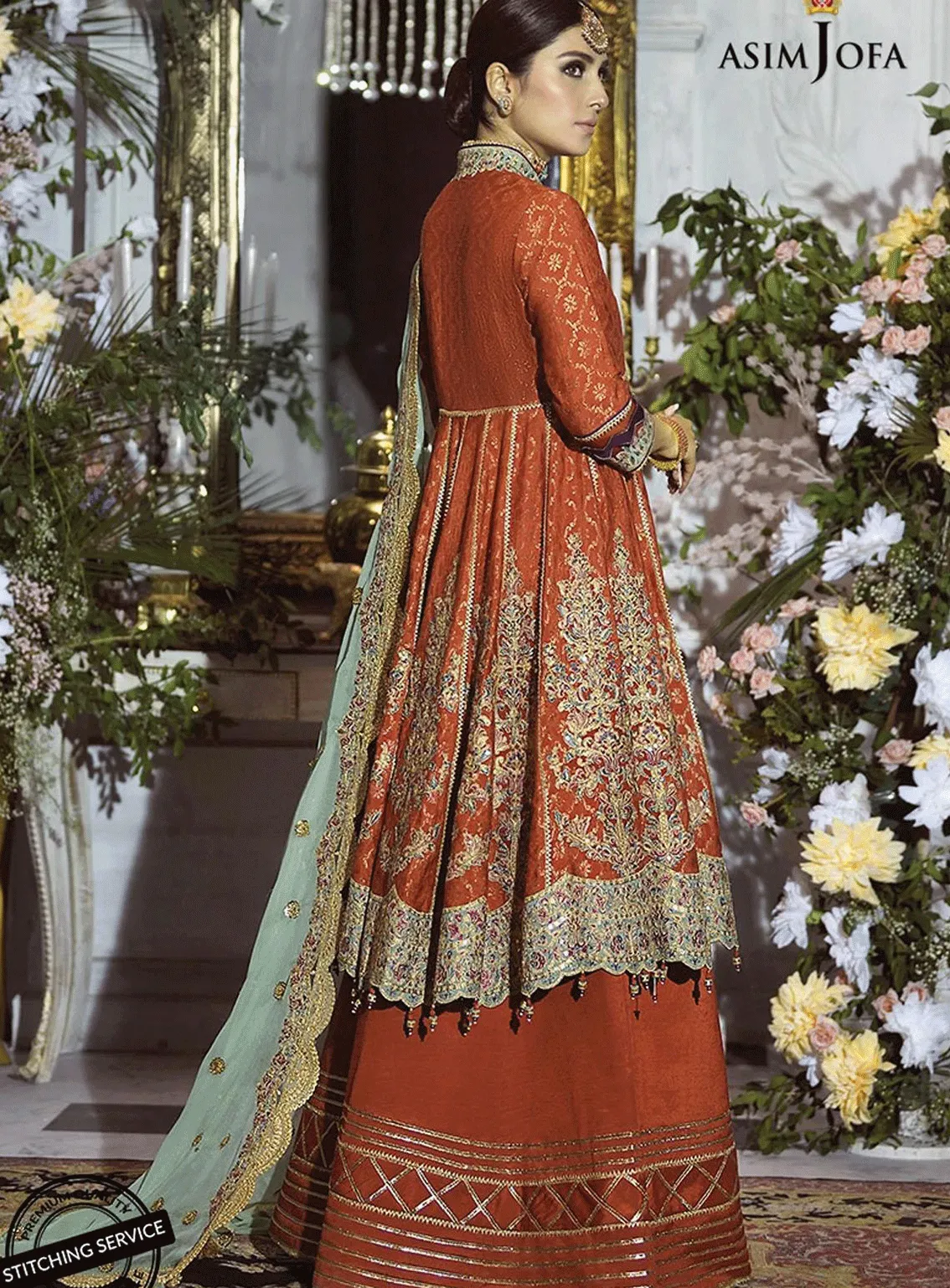 Mahsa By Asim Jofa Embroidered Cotton Net Unstitched 3 Piece Suit - AJ21MF-09