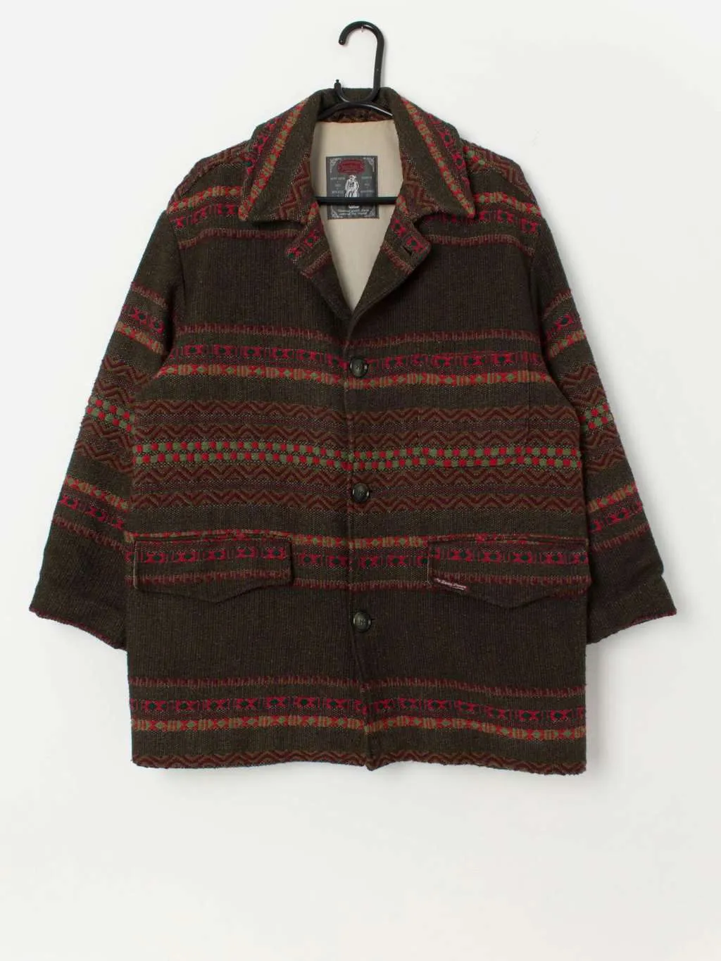 Men’s vintage Navajo Aztec blanket jacket coat – Medium