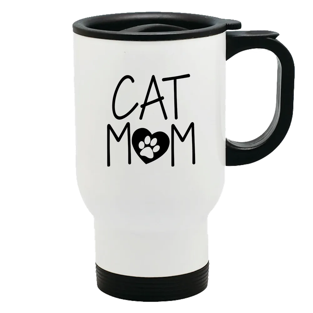 Metal Coffee and Tea Travel Mug Cat Mom