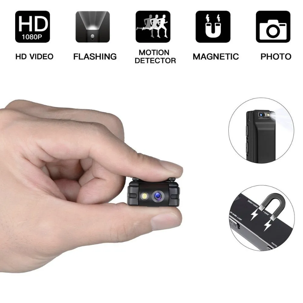 Mini Digital Camera HD Flashlight Micro Cam Magnetic Body Camera