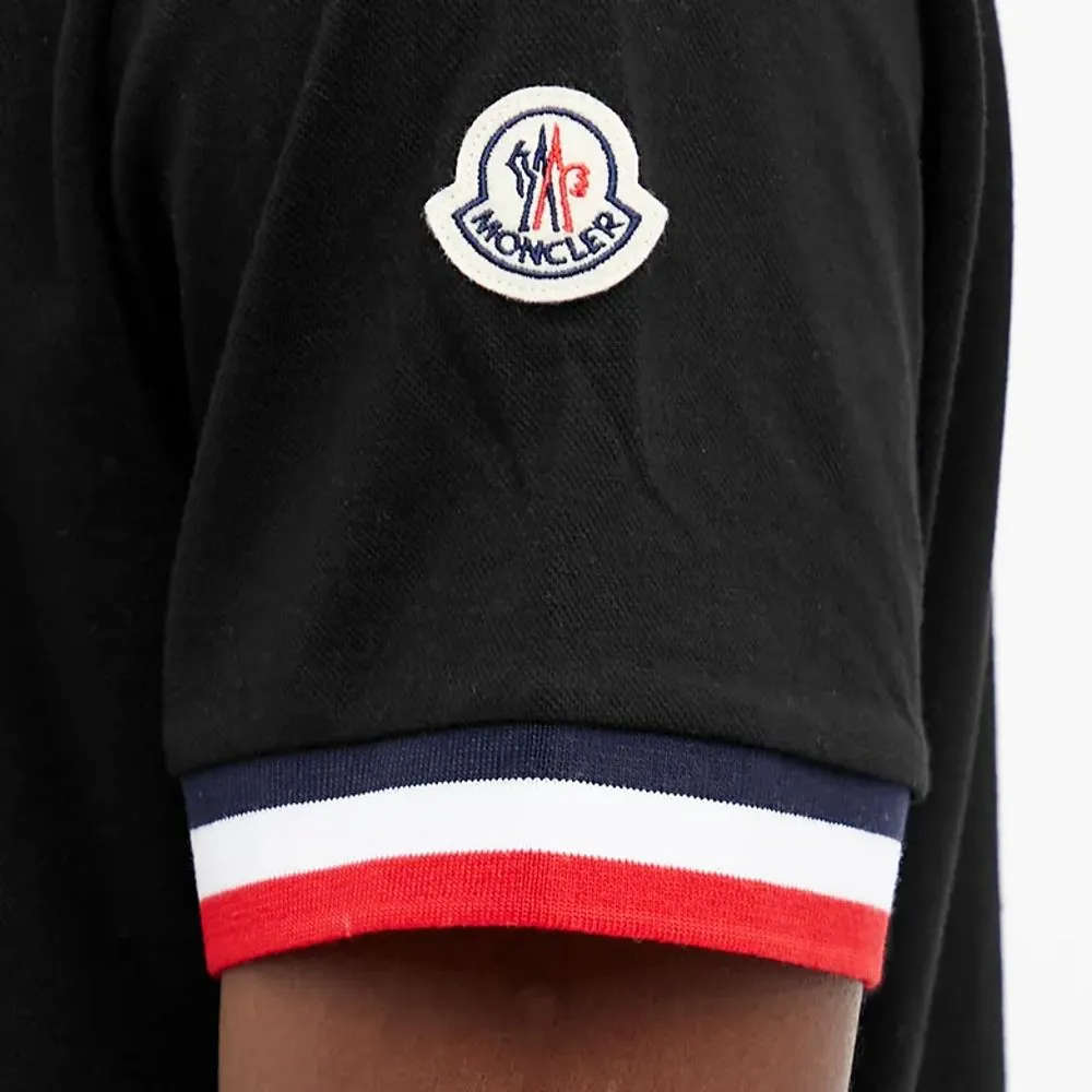 MONCLER  |Cotton Short Sleeves Logos on the Sleeves Logo Polos