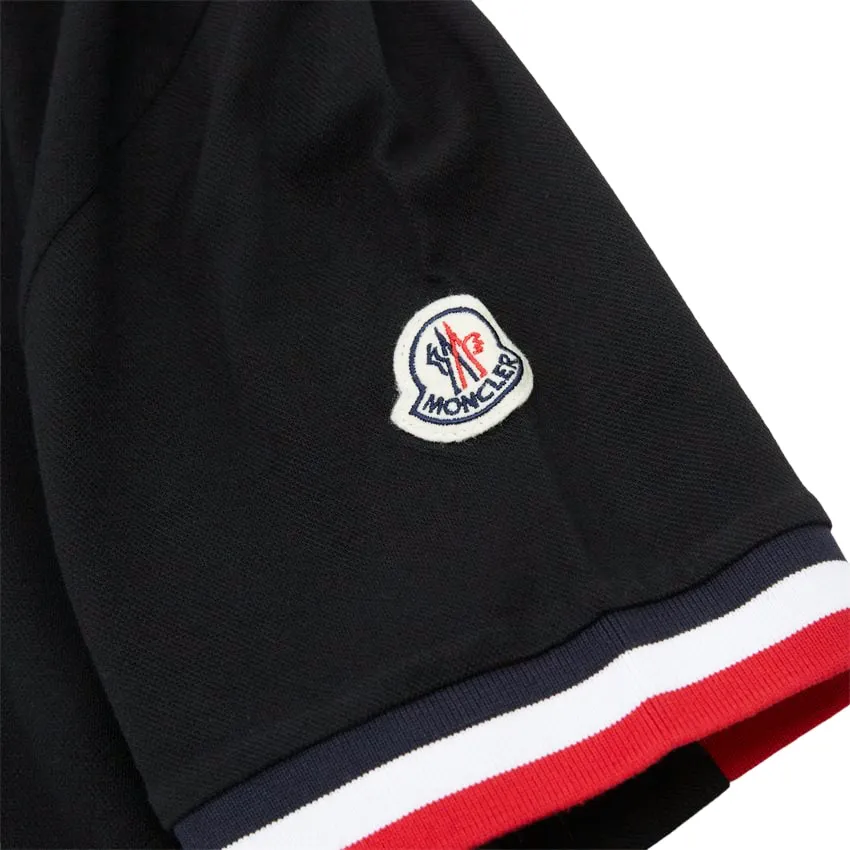 MONCLER  |Cotton Short Sleeves Logos on the Sleeves Logo Polos