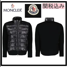 MONCLER  |Wool Blended Fabrics Street Style Logos on the Sleeves Logo