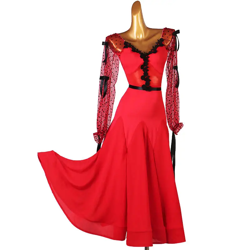 Mystic Lace Dancewear Ballroom Dress | Red/Black | 309