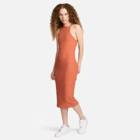 Nike Sportswear Women's Chill Knit Orange Slim Midi Dress