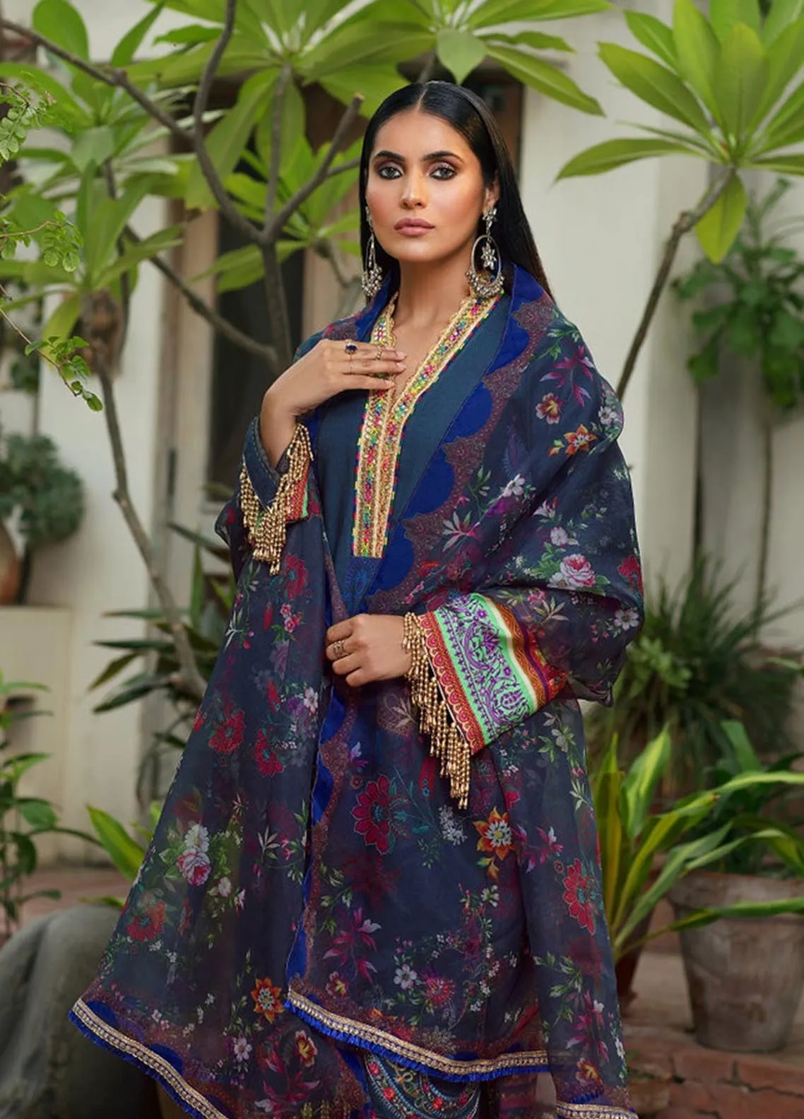 Nissa By Rajbari Embroidered Linen Unstitched 3 Piece Suit - 4B