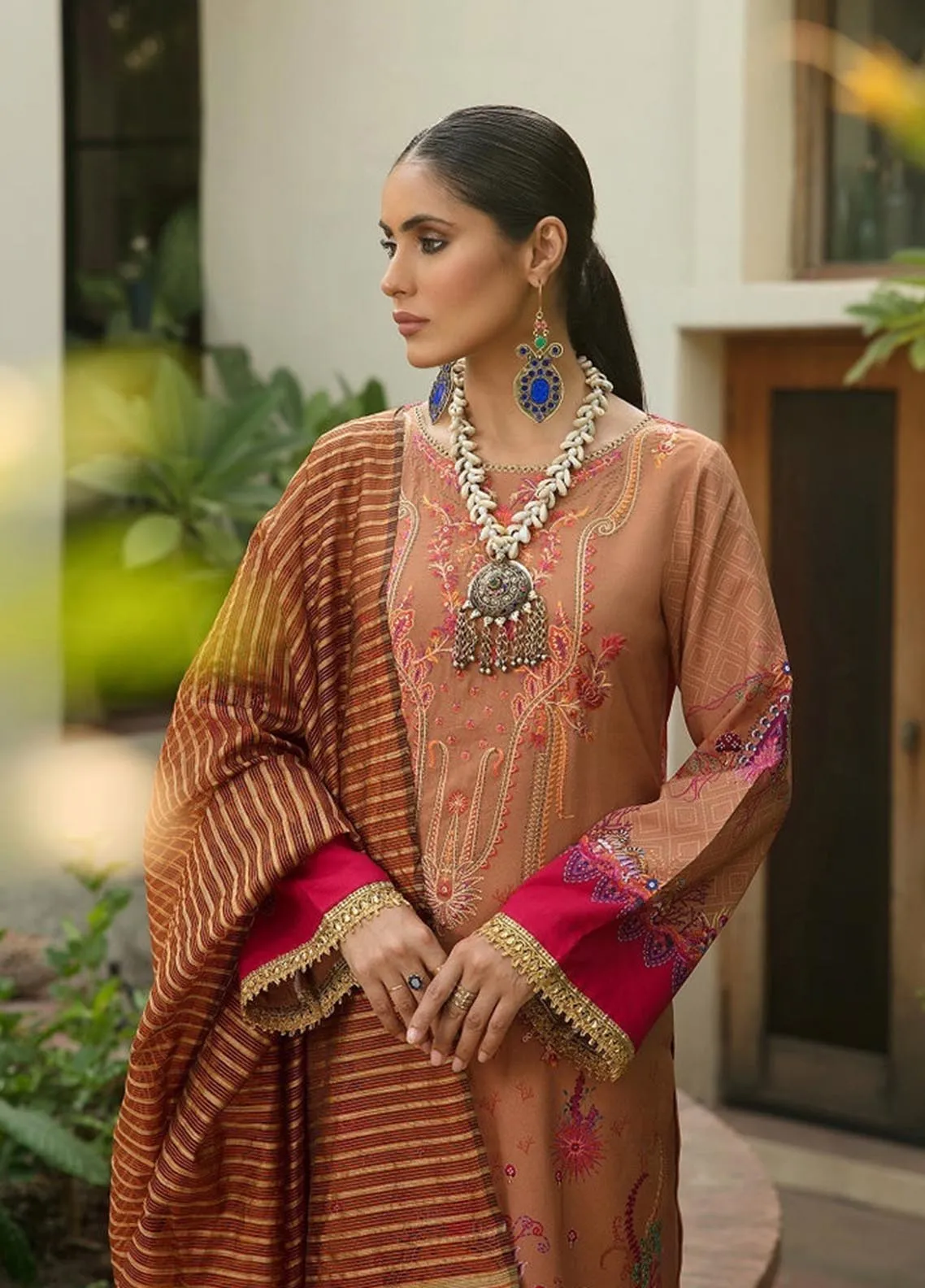 Nissa By Rajbari Embroidered Linen Unstitched 3 Piece Suit - 6A