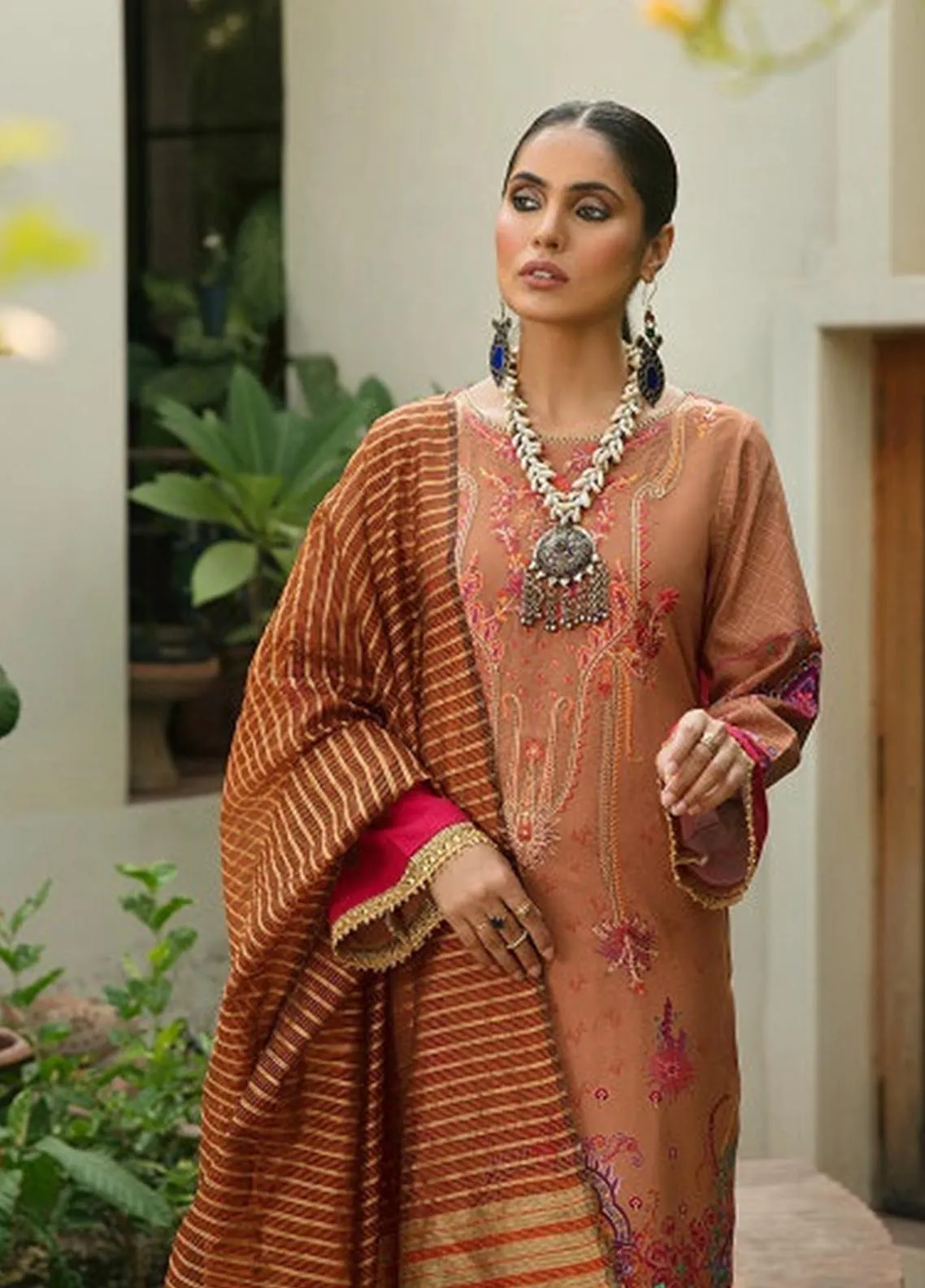 Nissa By Rajbari Embroidered Linen Unstitched 3 Piece Suit - 6A