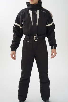 One piece vintage Spyder ski suit, snow suit noir très technique pour femme taille 6