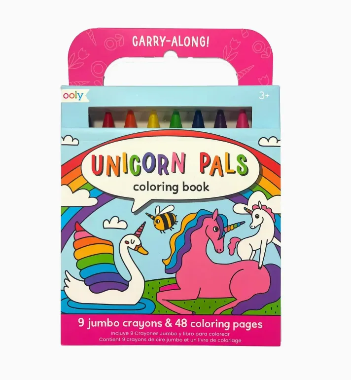 Ooly - Carry Along Crayon & Coloring Book Kit- Unicorn Pals