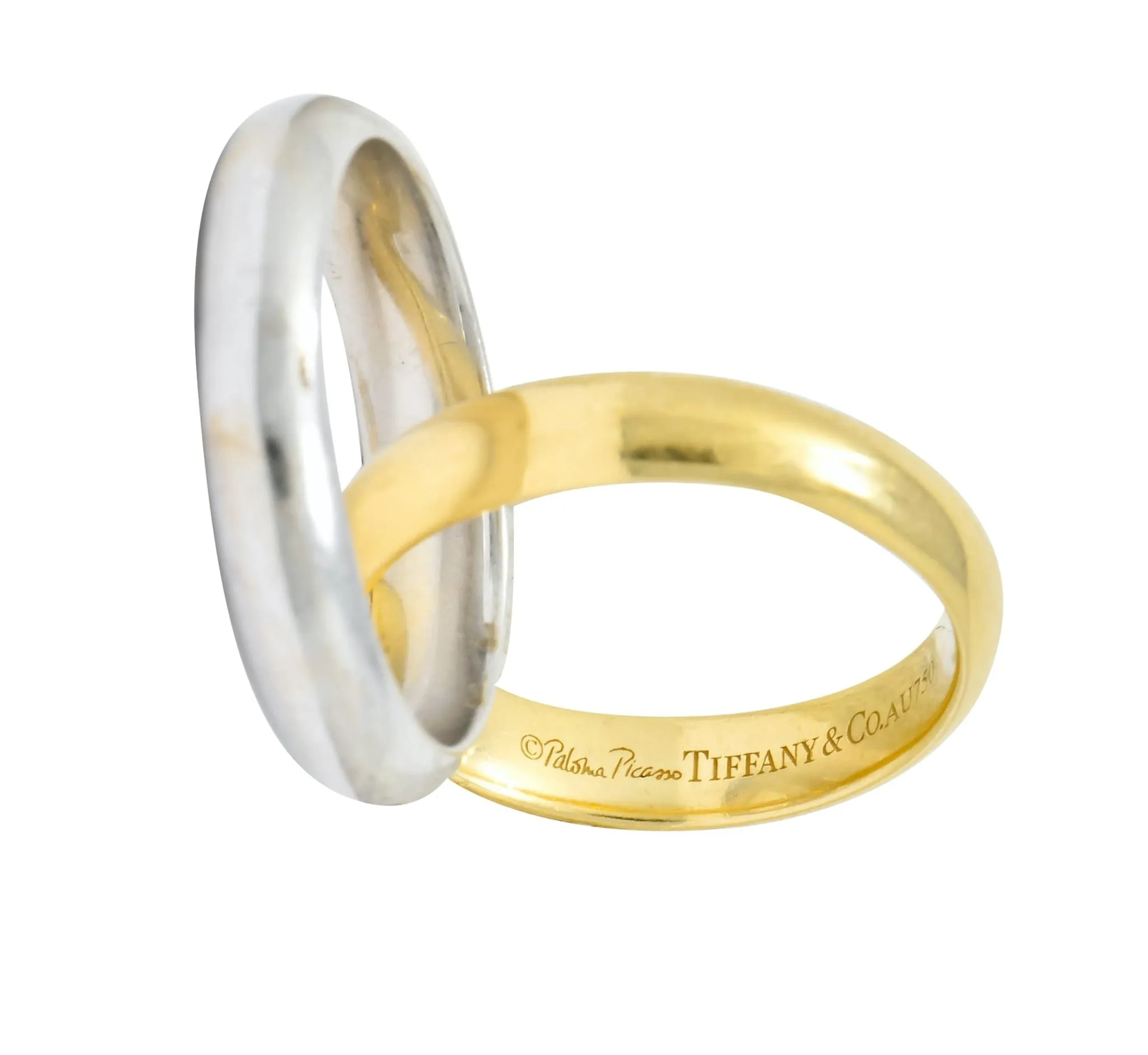 Paloma Picasso Tiffany & Co. 18 Karat Two-Tone Gold Melody Rolling Band Ring