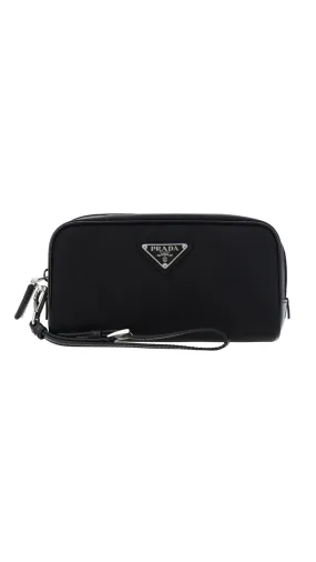 Re-Nylon and Saffiano Necessaire - Black