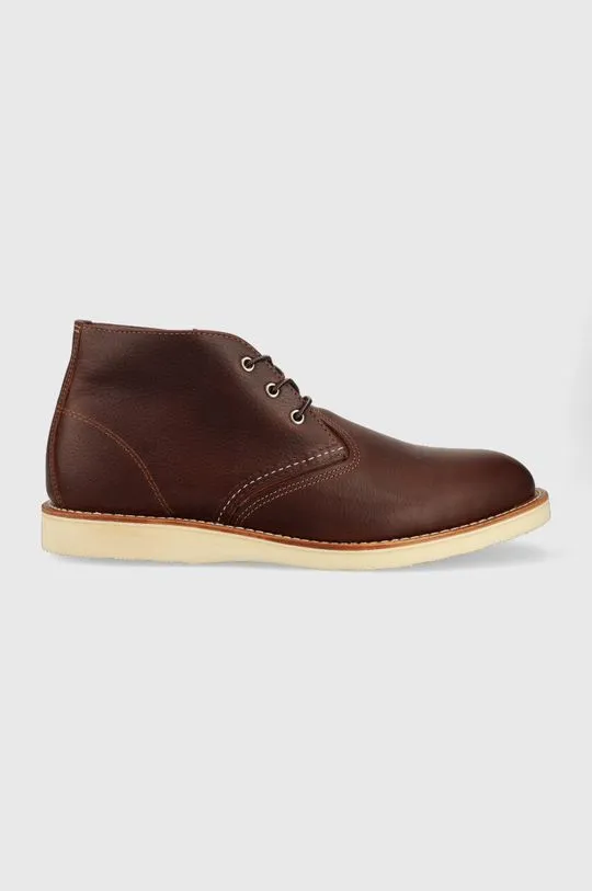 Red Wing leather shoes Chukka men's brown color 3141