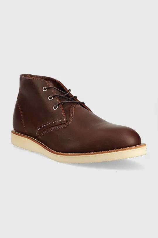 Red Wing leather shoes Chukka men's brown color 3141