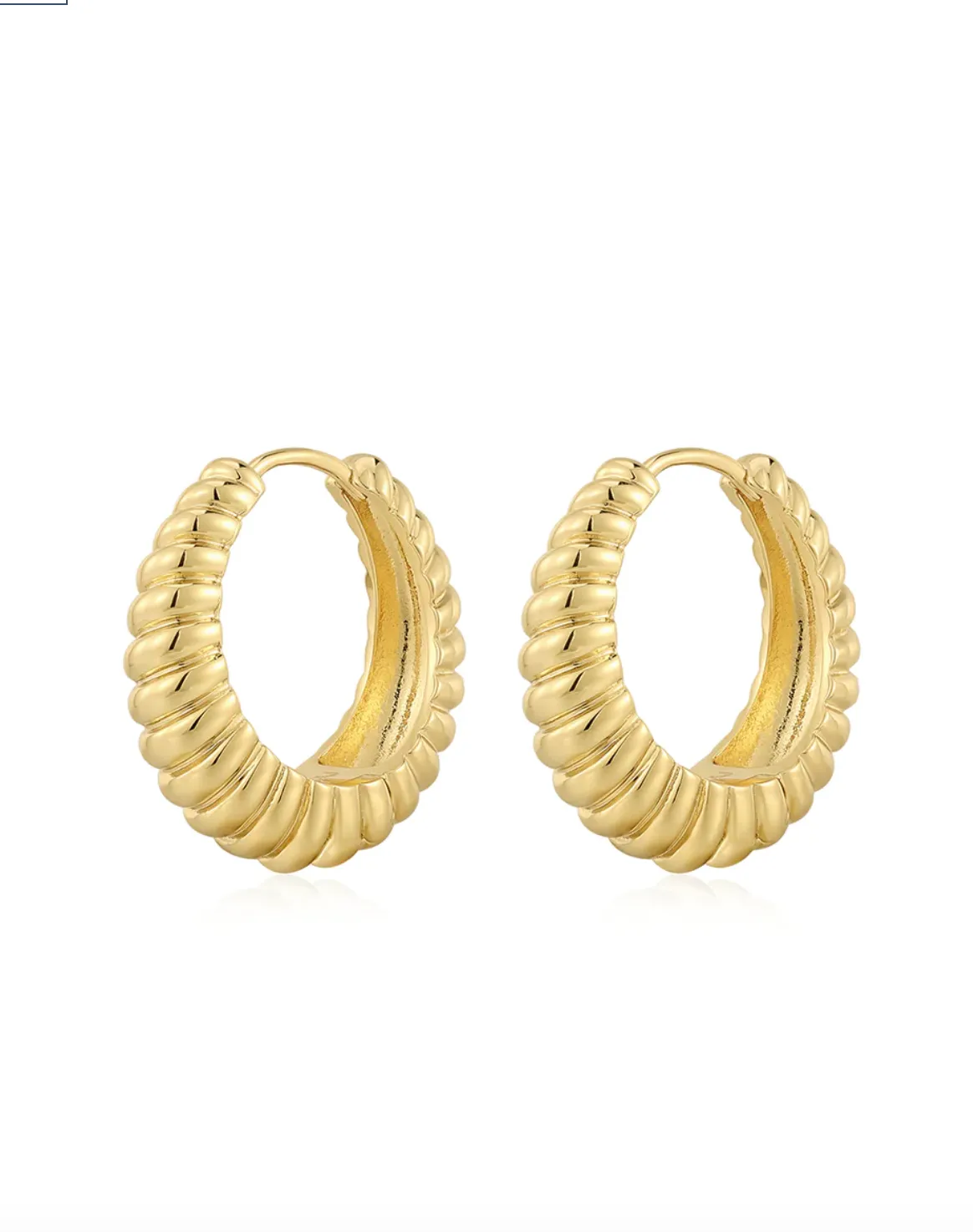 RIDGED MARBELLA HOOPS- GOLD